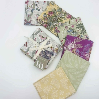 V&A Fat quarter pack fo 6 fabrics from the Pressed in Time range