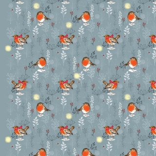Winter Moon Robin 100% Cotton Fabric