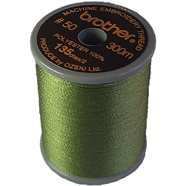 Brother satin finish machine embroidery thread in Colour DARK OLIVE 517 ...