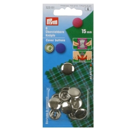 Prym Cover Buttons Silver 15mm