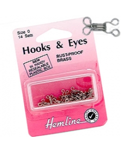 Hook and Eyes small size 0, in sliver