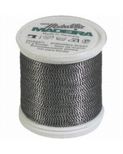 Madeira Twisted Metallic 200m Thread - 442 Silver/Black