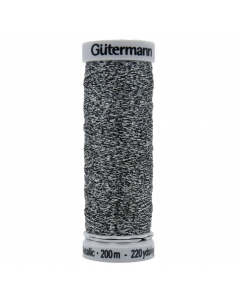 Gutermann Sulky Metallic Thread (7023) 200m Black Silver