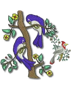 10 Set Birds and Flowers Embroidery Design