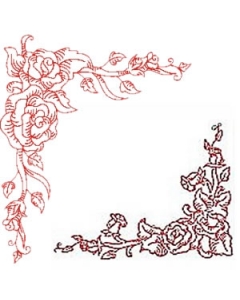 10 Set Rose Border and Corners  Embroidery Design