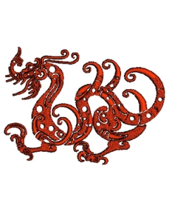 Red dragon Embroidery Design