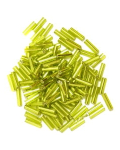 Bugle Beads 6mm in Lime Green