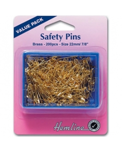 Gold Safety Pins in a Large Tub