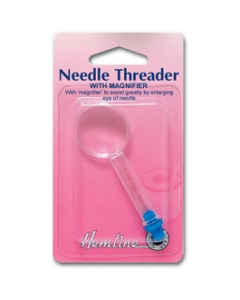 Needle threader with magnifier