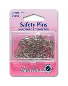 Silver safety pins 38mm
