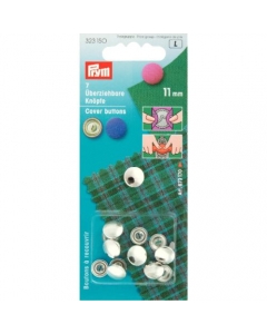 Prym Cover Buttons Brass Silver 11mm