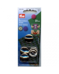Prym Cover Buttons Brass Silver 23mm