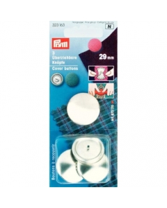 Prym Cover Buttons Brass Silver 29mm