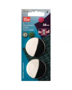 Prym Cover Buttons Brass Silver 38mm