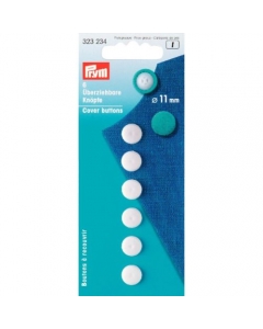 Prym Cover Buttons White Plastic 11mm
