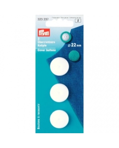 Prym Cover Buttons White Plastic 22mm