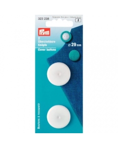 Prym Cover Buttons White Plastic 29mm