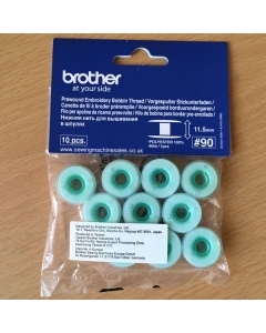 Prewound bobbins with green label bobbin thread