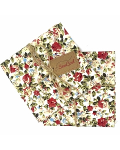 Cream and Multi-coloured Rose Floral Fat Quarter Fabric