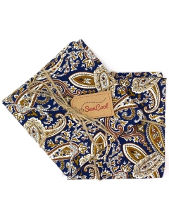 Blue and Brown Paisley Fat Quarter Fabric