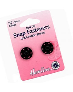 Sew-on Snap Fasteners in Black size