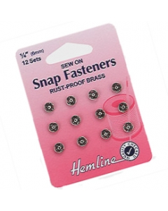 Sew-on Snap Fasteners in Silver size 6 mm