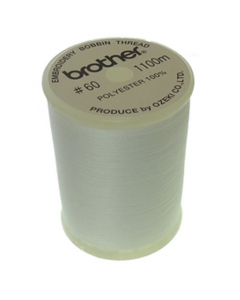 Large Brother Embroidery Bobbin Thread - White 1100m
