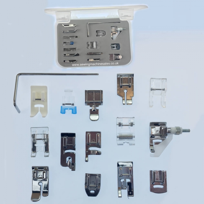 Designer Foot Set with 15 Attachments for Singer Janome Brother Sewing
