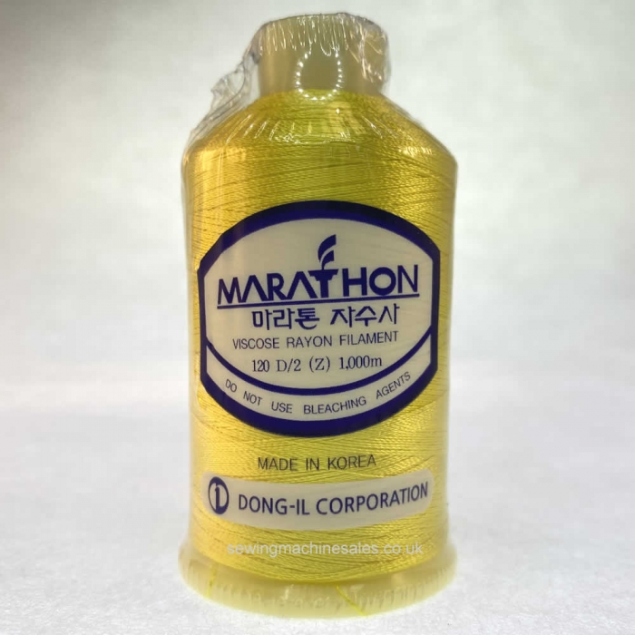 Marathon Machine Embroidery Thread Sunshine Yellow (1005) 1000m Rayon