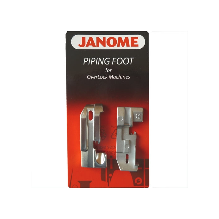 Set of two sizes 1/8inch and 3/16inch Janome Overlock Piping Foot 