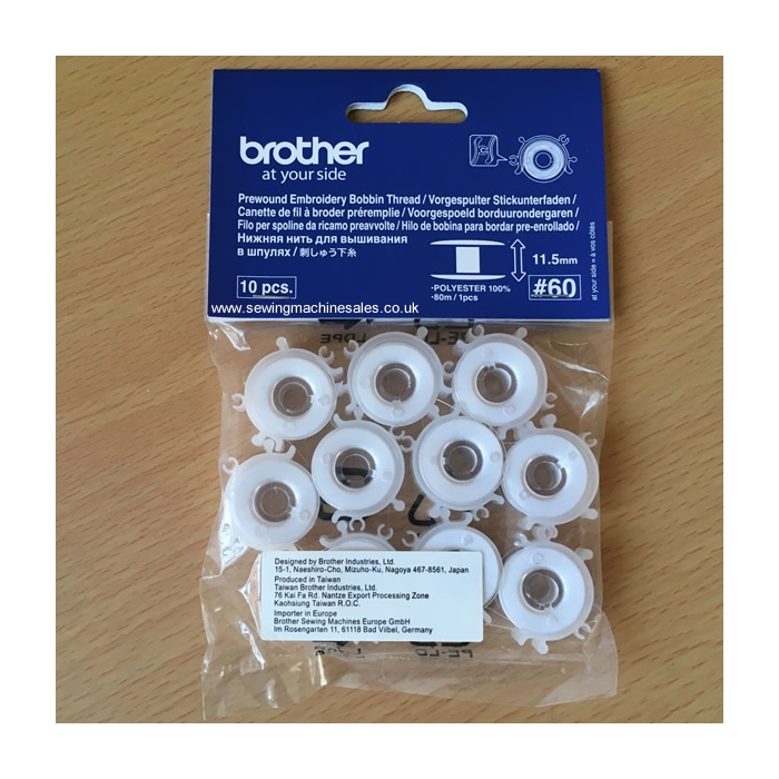 Brother PWB60C Pre-wound Embroidery Bobbin Thread (10-pack