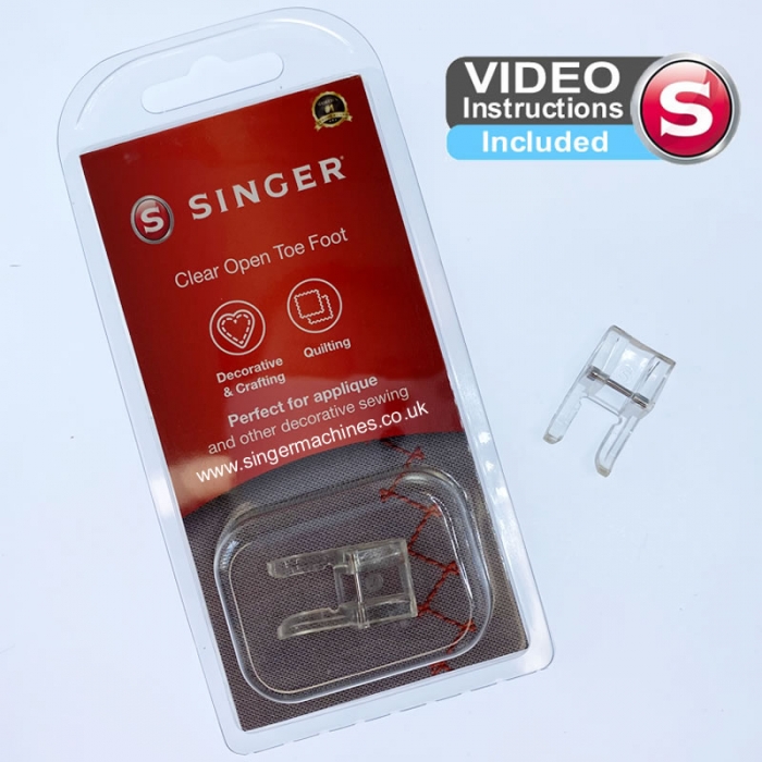 Genuine Singer Clear Open Toe Foot with Video Instructions