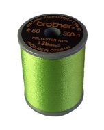 Brother satin finish embroidery thread. 300m spool LIME GREEN 513