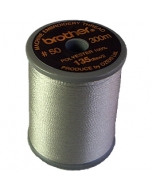 Brother satin finish embroidery thread. 300m spool SILVER 005