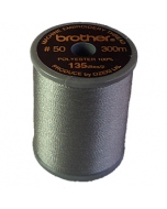 Brother satin finish embroidery thread. 300m spool GREY 817