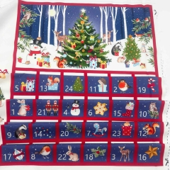 Christmas Woodland Advent Calendar Fabric Panel