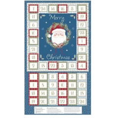 Holly Jolly Patch Advent Cotton Fabric Panel