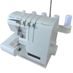 Huskylock S15 side view showing the differental feed adjustment