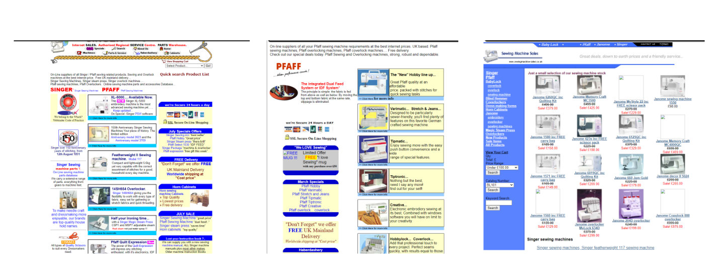 Our website has changed over the years. This image show us between 2000 to 2004