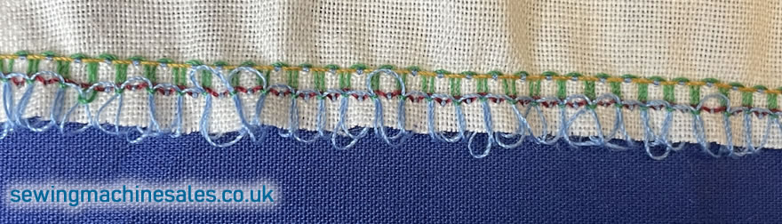 Sample show zero thread tension on the looper