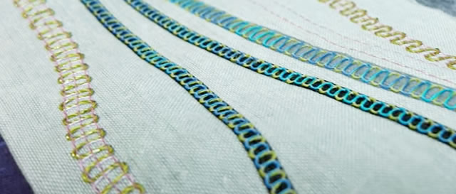 Fancy swing foot top stitching effects