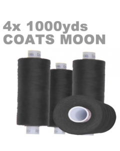Pack of 4 1000m charcoal overlock thread