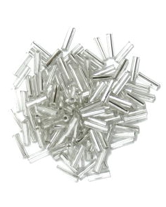 Bugle Beads 6mm in Silver