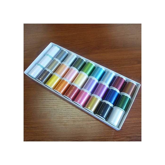 Janome embroidery wldfos box of 27 different spools great value