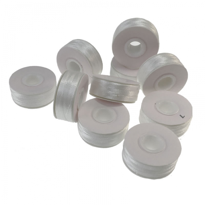 Prewound bobbins for Embroidery Machines White
