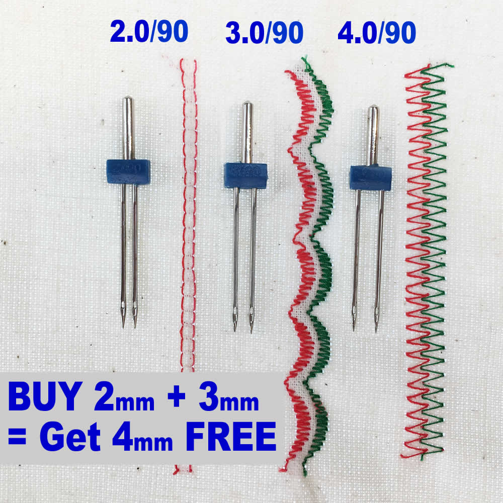 Universal Sewing Machine Twin Needle *BUY 2mm + 3mm = Get 4mm FREE*
